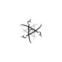  Atom icon logo isolated on white background