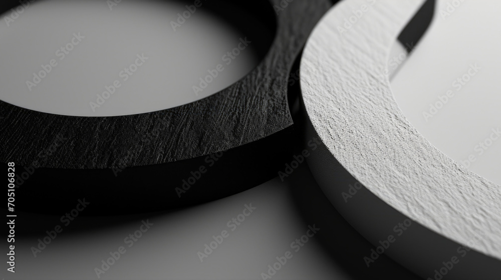 Aufkleber close-up view of a pair of black and white tape. versatile and practical for various applications