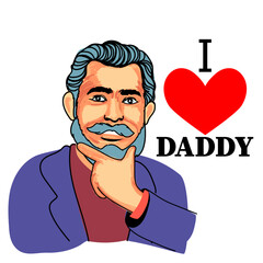 Fototapeta premium i love daddy making finger symbol vector character