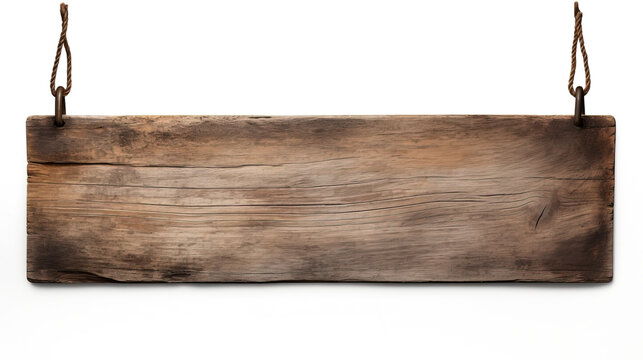 Wooden nameplate isolated on transparent background. PNG