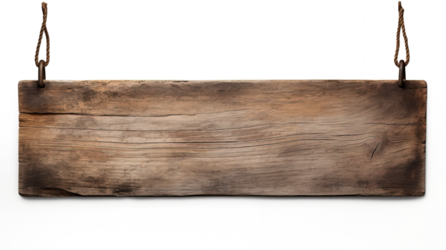 Wooden nameplate isolated on transparent background. PNG - Powered by Adobe