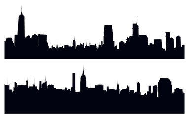 Obraz premium Silhouettes of a densely built-up city. New York city silhouette