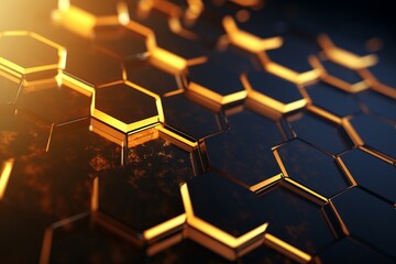 Metallic Hexagon Artistry Neon Honeycomb Perspective