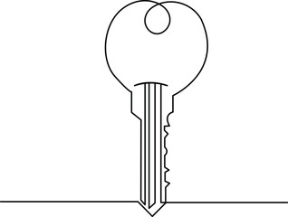 continuous one line drawing of house key vector illustration pro vector