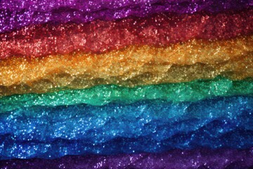 background of rainbow glitter fabric texture. pride colors festive textile. 