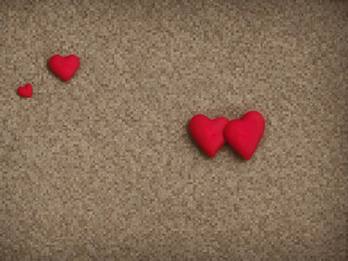 Obraz premium LOVE heart in a pure pixel background 