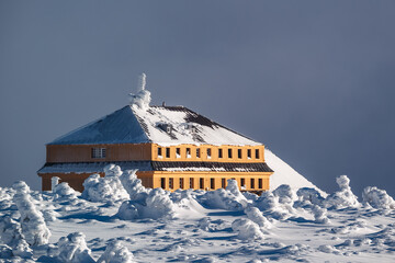 A beautiful winter in the Karkonosze Mountains, heavy snowfall created an amazing climate in the...