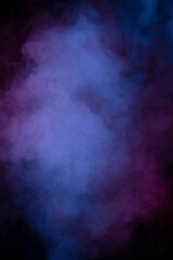 Blue and purple steam on a black background.