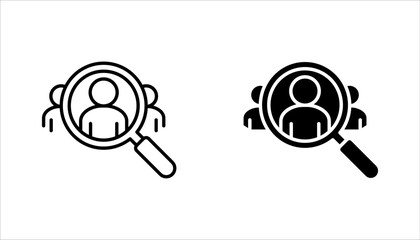 Search job vacancy icon set, Find people employer business concept. vector illustration on white isolated background.