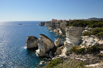 Wybrzeże Korsyki, Bonifacio, Francja, Morze Śródziemne - obrazy, fototapety, plakaty