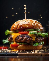 illustration of a delicious hamburger.