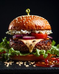 illustration of a delicious hamburger.