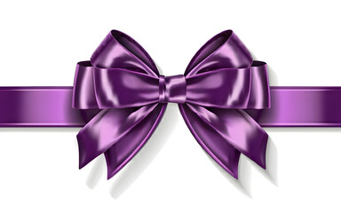 purple bow isolated on white background
