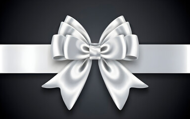 white bow on black background