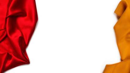 Obraz premium Red silk or satin luxury fabric texture can use as abstract background.