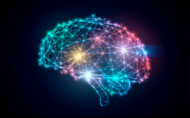 brain background with glowing lights