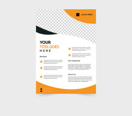 Corporate business flyer template design set with yellow, Geometric shape Flyer
