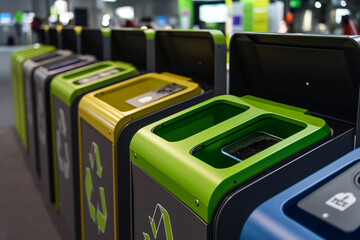 Sustainable Solutions: Recycling Bins at EV Exhibition