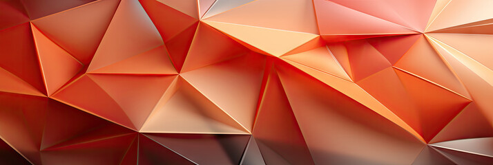 Abstract polygonal background with a repetitive pattern suitable for modern design projects, digital art, technology concepts, and geometric-themed creative works.peach fuzz color triangle shapes