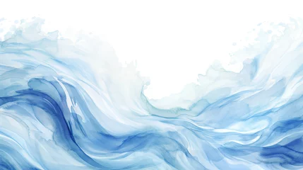 Rolgordijnen ocean water wave copy space for text. Isolated blue, teal, turquoise happy cartoon wave for pool party or ocean beach travel. Web banner, backdrop, background graphic   © Planetz