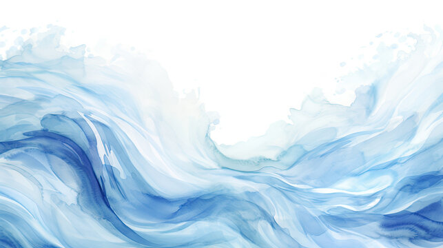 ocean water wave copy space for text. Isolated blue, teal, turquoise happy cartoon wave for pool party or ocean beach travel. Web banner, backdrop, background graphic	

