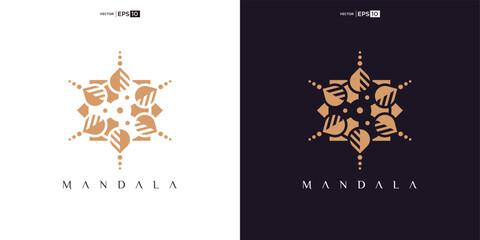 mandala vector logo design icon illustration - obrazy, fototapety, plakaty