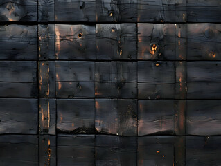 Burned wood wall background. Dark wood texture High-resolution