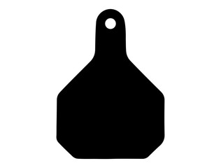 Steer Ear Tag silhouette vector art white background