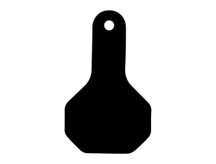 Steer Ear Tag silhouette vector art white background