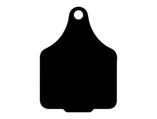 Steer Ear Tag silhouette vector art white background