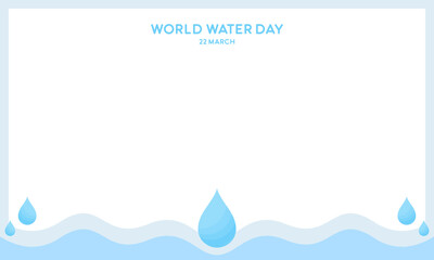 Happy World Water Day, flat design illustration. Save Water Concepts Vector Copy Space Background