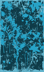 Blue grunge style background. Vector texture of paint, streaks, blotches