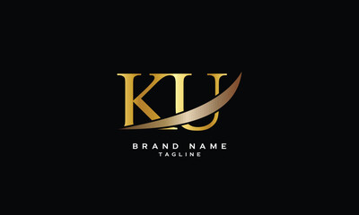 KU, UK, Abstract initial monogram letter alphabet logo design