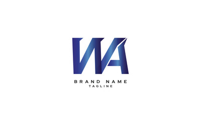 WA, AW, Abstract initial monogram letter alphabet logo design