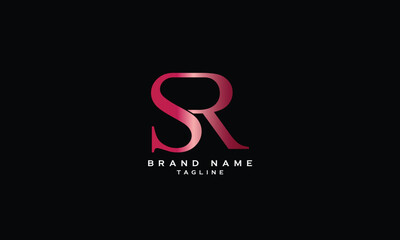 SR, RS, Abstract initial monogram letter alphabet logo design
