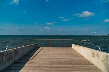 wooden pier in the Baltic sea Tallinn Estonia