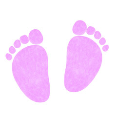 Newborn baby girl footprint illustration