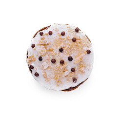 Easter Bun isolated on white top view