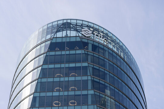 Boston, MA, USA - July 1, 2022: Exterior view of PTC's global headquarters in Boston's Seaport District. PTC (formerly Parametric Technology Corporation) is a computer software and services company.