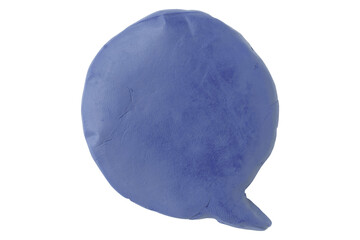 Purple speech bubble plasticine isolated on transparent background