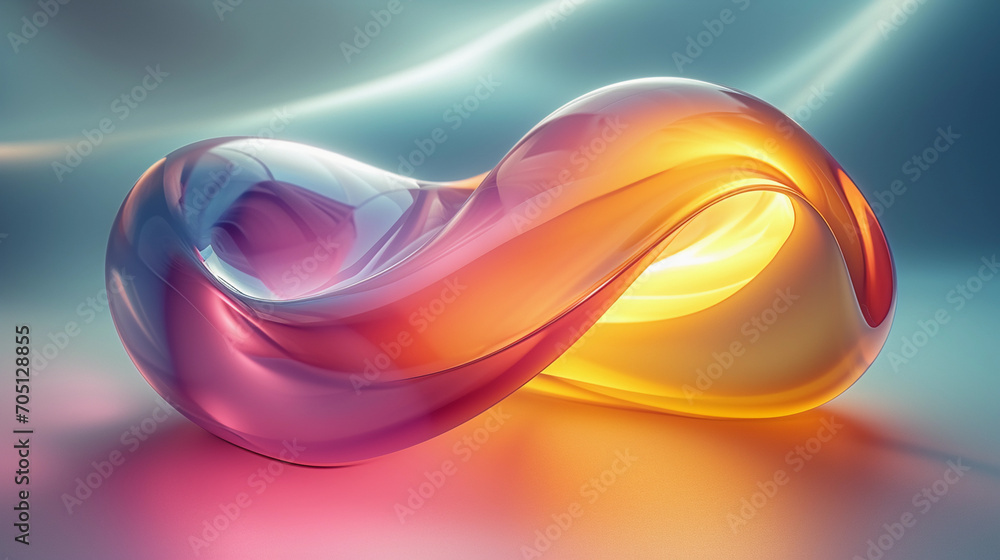 Poster abstract poster design with a 3d object shape in a lump-shaped