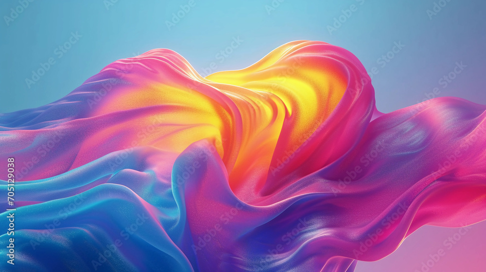 Poster abstract poster design with a 3d object shape in a lump-shaped