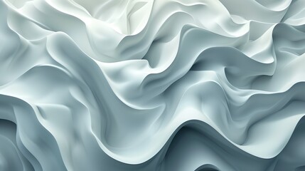 Obraz premium Fondo abstracto 3d con ondas en tonos blancos. Generado por Ia.
