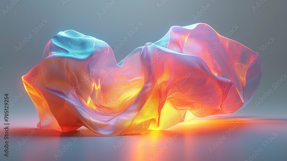Poster abstract poster design with a 3d object shape in a lump-shaped