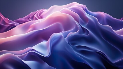 Fondo abstracto 3d con ondas en tonos violetas. Generado por IA. - obrazy, fototapety, plakaty