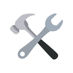 hammer and wrench crossed vector symbol