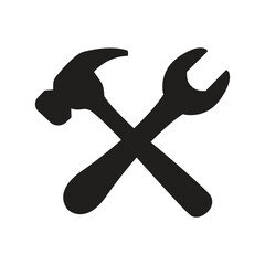 hammer and wrench crossed vector symbol