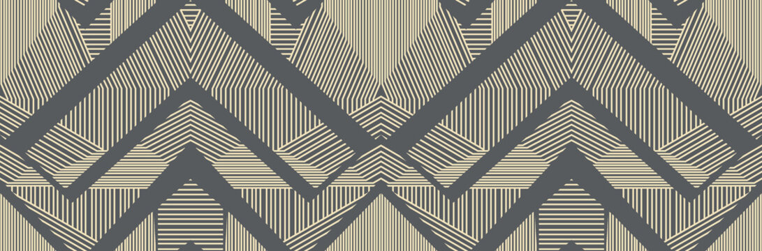 Fototapeta Retro black and white geometric pattern background, vector abstract circle, triangle and square lines art. Trendy bauhaus pattern backgrounds op-art set