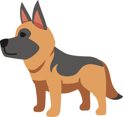 Cartoon character side view german shepherd dog for design.