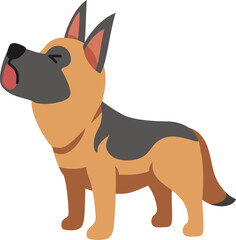 Cartoon character cute german shepherd dog for design.